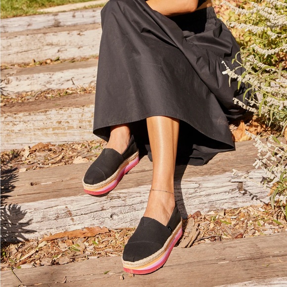 New in Box—TOMS Alpargata Platform Rope High Espadrille in Black-Size 8 - Picture 3 of 16